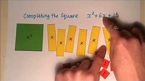 Completing the square using algebra tiles - Demo