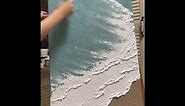 Beach Ocean Texture Canvas Painting Set of 3 Textured Wall Art Ocean Wave Wall Painting Set of 3