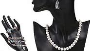 2 Pack Jewelry Mannequin Display Set Necklace Earring Display Stand Jewelry Bust Hand Organizer for Show Selling