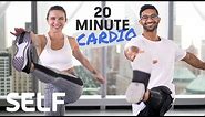 20 Minute Heart-Pumping Cardio Workout - No Equipment With Warm-Up & Cool-Down | SELF