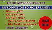 Introduction to PIC18F family of Microcontrollers