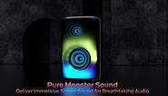 Monster Sparkle Loud Bluetooth Speaker 80W, Party Speaker with Powerful Sound and Heavy Bass, Full Screen Colorful Lights, 24H Playtime, AUX, USB Playback, Portable Waterproof Speaker for Outdoor Home