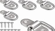 304 Stainless Steel Ring D-Ring Tie Down 1/4 inches Heavy Duty Anchor Lashing Ring Surface Floor Mount Tie Down Ring for Safe and Secure Hauling (8-Pack