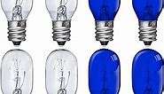 8 Pieces Lighted Make Up Mirror Bulbs 20W Replacement Bulbs for Double Sided Illuminated Mirror (Blue, Clear)