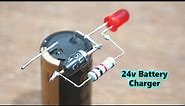 How To Make 24v Battery Charger Circuit - Half Wave Circuit || English Tutorial