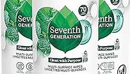 Seventh Generation Multi Purpose Wipes All Purpose Cleaning Garden Mint scent with 100% Essential Oils and Botanical Ingredients 70 count, Pack of 3