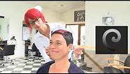 extrem short haircut with shaved nape | buzz cut women by anja herrig | eyelash