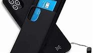 TORU CX Slide Wallet Cover Designed for iPhone 11 Pro Max Case with Card Holder & Strap - Black
