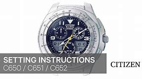 Citizen Watch Setting Instruction — C650, C651, C652