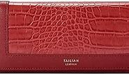 Women Men Leather Wallet Embossed Crocodile Clutch Wallet Credit Card Holder (5847+Red)
