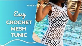 Easy crochet mesh summer dress tunic| crochet cover up
