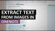 Extracting text from an image using OneNote