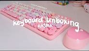 unboxing cute + aesthetic new keyboard and mouse set ! MOFii pink typing ASMR