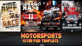 International Racing-Motorsports Flyer PSD Template Free || Motocross Championship Flyers Psd