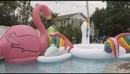 Giant Pool Float Haul | House Beautiful