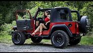 Fast Driving Girls - Debbi, Jeep Wrangler 2.4 in high heels and barefoot (V099)