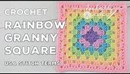 Crochet Rainbow Granny Square 🌈 | Unicorn Dreams Blanket CAL