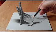 How To Draw A 3d Crocodile!