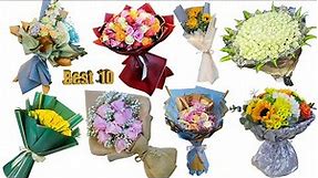 top 10 wrapping flower tutorial || How to wrap a bouquet of flowers, 10 Way to wrap a bouquet.