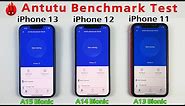 iPhone 13 vs iPhone 12 vs iPhone 11 Antutu Benchmark Test - A15 Bionic vs A14 vs A13 Antutu Test