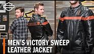 Harley-Davidson Men's Victory Sweep Leather Motorcycle Jacket Overview