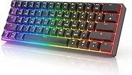 GK61 Mechanical Gaming Keyboard - 61 Keys Multi Color RGB Illuminated LED Backlit Wired Programmable for PC/Mac Gamer Tactile (Gateron Optical Brown)