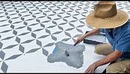 How To Stencil Tiles On Cement Outdoor Patio