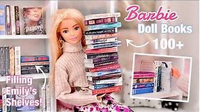Making 100+ Barbie Doll Books - Filling Up Emily's Bookshelves For Her Library - DIY Mini Books
