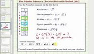 Ex: Determine a Five Number Summary (Odd)