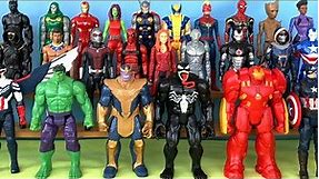 27 Action Figures Marvel Avengers and 2 New Black Panther Wakanda Forever 2 : Hulk, Iron Man, Thor