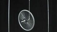 MIT Physics Demo -- Bicycle Wheel Gyroscope