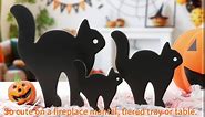Halloween Decorations Indoor-3PCS Wooden Black Cat for Halloween Decor-Three Sizes Halloween Wood Signs for Home Kitchen Party Shelf Mantel Table Decor