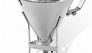 Confectionery Funnel With Stand and Three Nozzles - Stainless Steel Commercial Grade Cake Decorating Tool - Precise Dispensing and Filling - By O’Creme