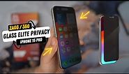 The Best Privacy Screen Protector for iPhone 15 Pro : ZAGG Glass Elite 360