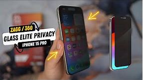 The Best Privacy Screen Protector for iPhone 15 Pro : ZAGG Glass Elite 360