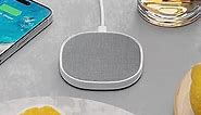 PhoneSuit Novo Wireless Charger Pad | 15 Watt Fast Charger | Linen Style Gray Fabric | for iPhone 15/14/13/12/11 Series/Samsung S23, AirPods & More