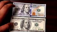 NEW 100 HUNDRED DOLLAR BILL REVIEW AND COMPARISON