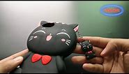 3d cartoon cat silicone case for iphone // silicone phone case apple