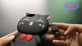 3d cartoon cat silicone case for iphone // silicone phone case apple