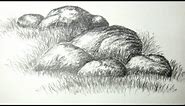 How to draw rocks or stones with pencil