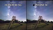 Honor 90 5G VS iPhone 14 | Night Mode Camera Test
