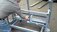 Custom Heavy Duty Tilting A-Frame Panel Handler Cart: Industrial Moving cart.