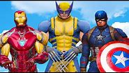 WOLVERINE vs Iron Man & Captain America - EPIC SUPERHEROES BATTLE