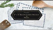 A tutorial of 4x6 recipe cards mockup