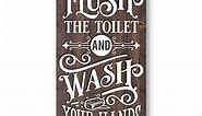 Please Flush the Toilet | Bathroom Decor, Handmade Funny Wood Sign | Ready to Hang!