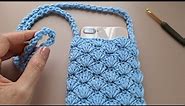 DIY Tutorial💖 Crochet phone bag 💖 shell stitch pattern