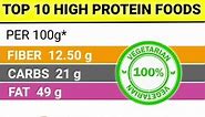 Top 10 High Protein Foods | Vegetarians
