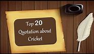 Top 20 Quotation about Cricket| Best quotes for essay writing
