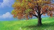 MYMY TV - Autumn Oak Tree Acrylic Painting