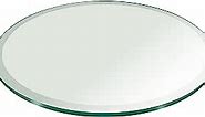 24" Inch Round Glass Table Top 1/4" Thick Tempered Beveled Edge by Fab Glass and Mirror